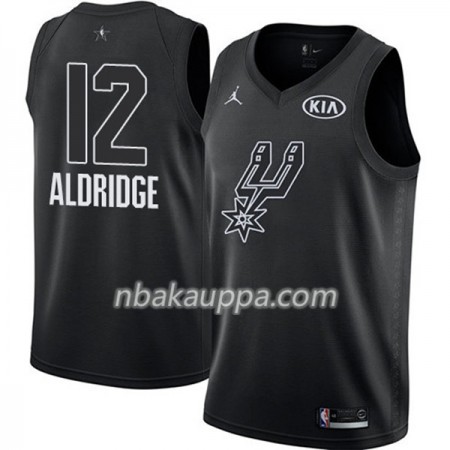 San Antonio Spurs LaMarcus Aldridge 12 2018 Kaikki tähti Jordan Brand Musta Pelipaidat Swingman - Miesten